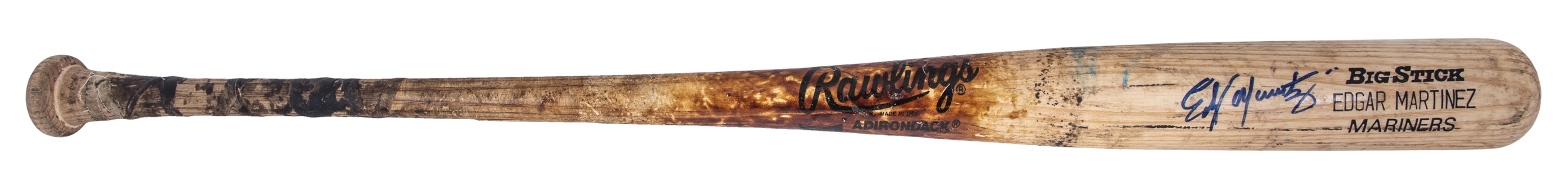 1996 Edgar Martinez Game Used and Signed Big Stick Bat (PSA/DNA GU 9.5 & JSA)